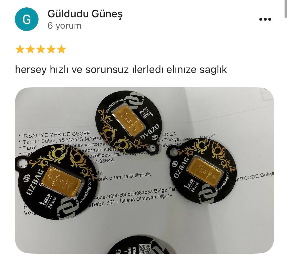Google yorum görseli - Güldudu Güneş