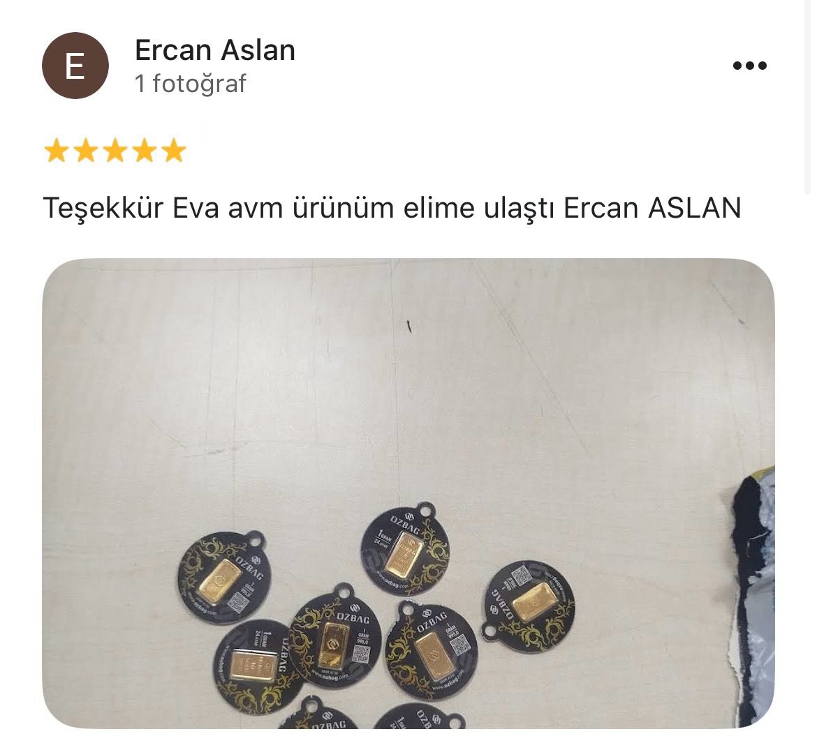 Google yorum görseli - Ercan ASLAN