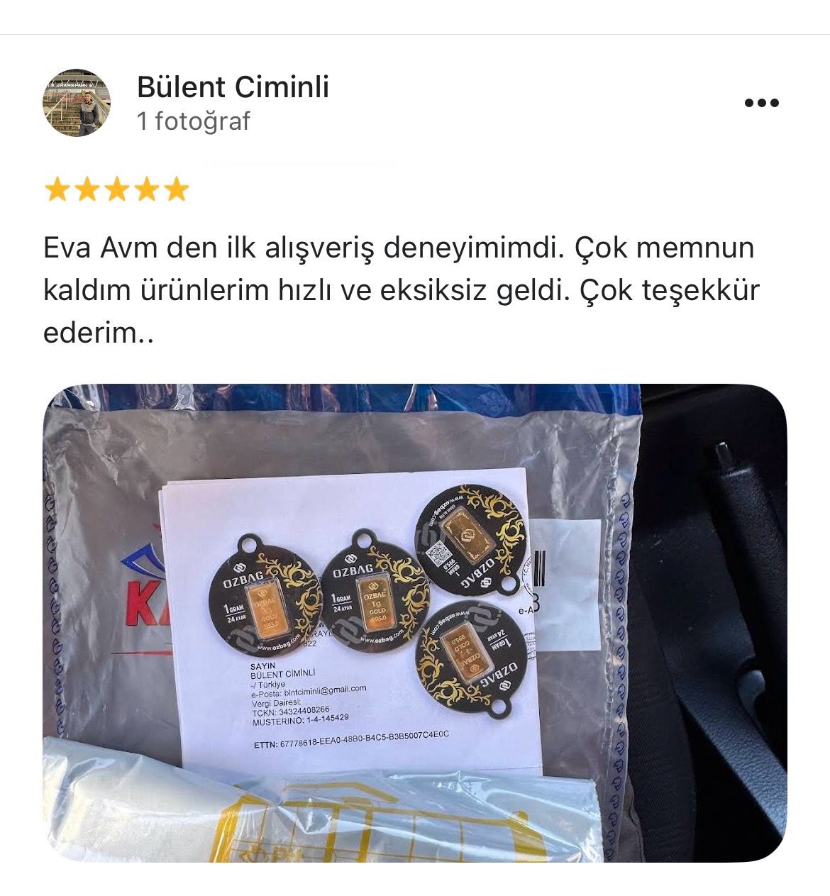 Google yorum görseli - Bülent Ciminli