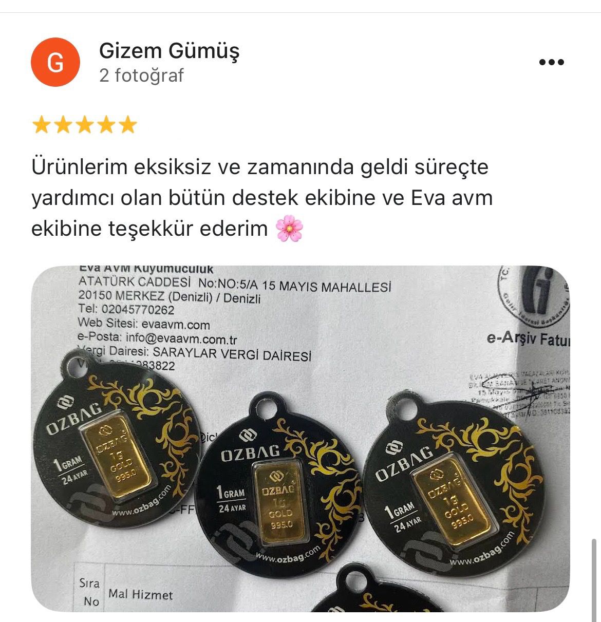 Google yorum görseli - Gizem Gümüş