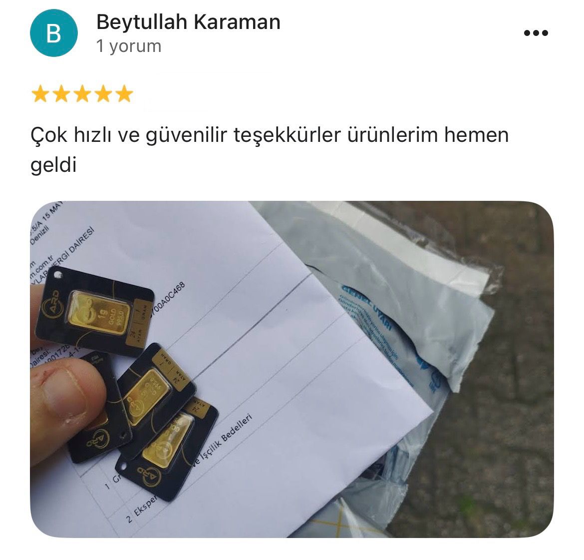 Google yorum görseli - Beytullah Karaman 