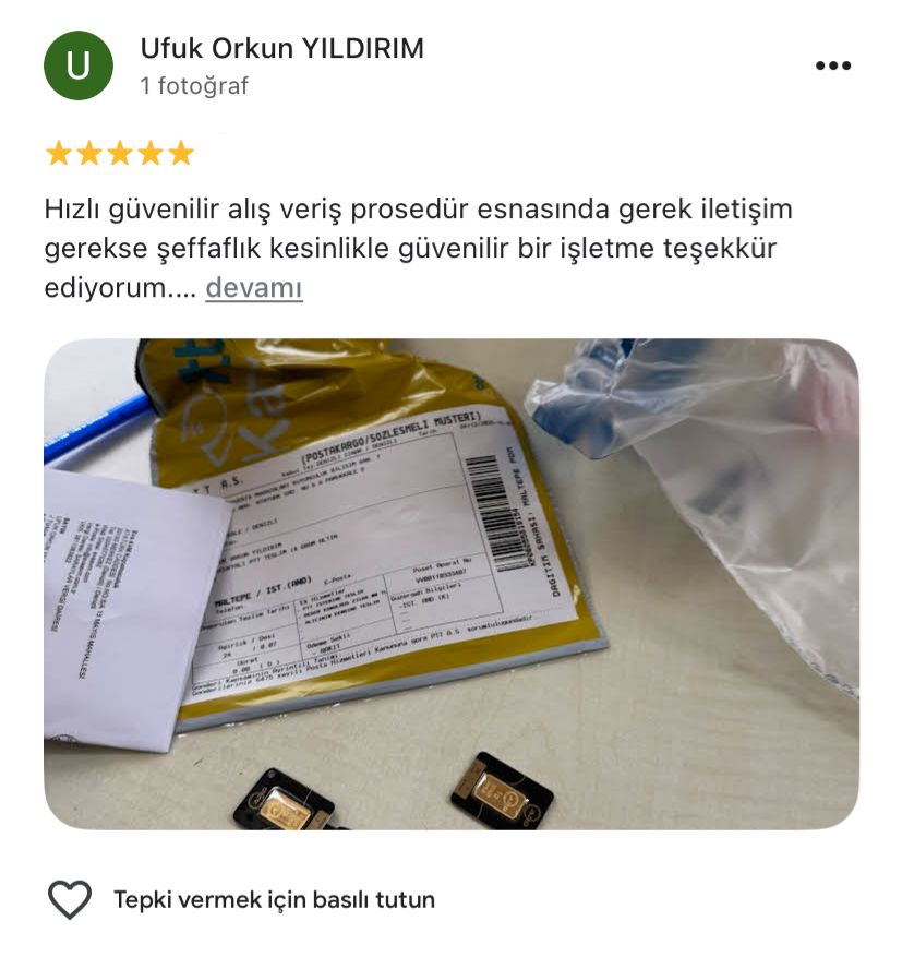 Google yorum görseli - Ufuk Orkun YILDIRIM