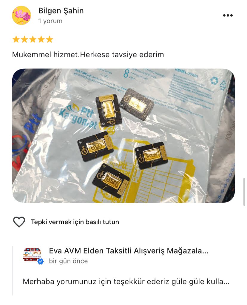 Google yorum görseli - Bilgen Şahin