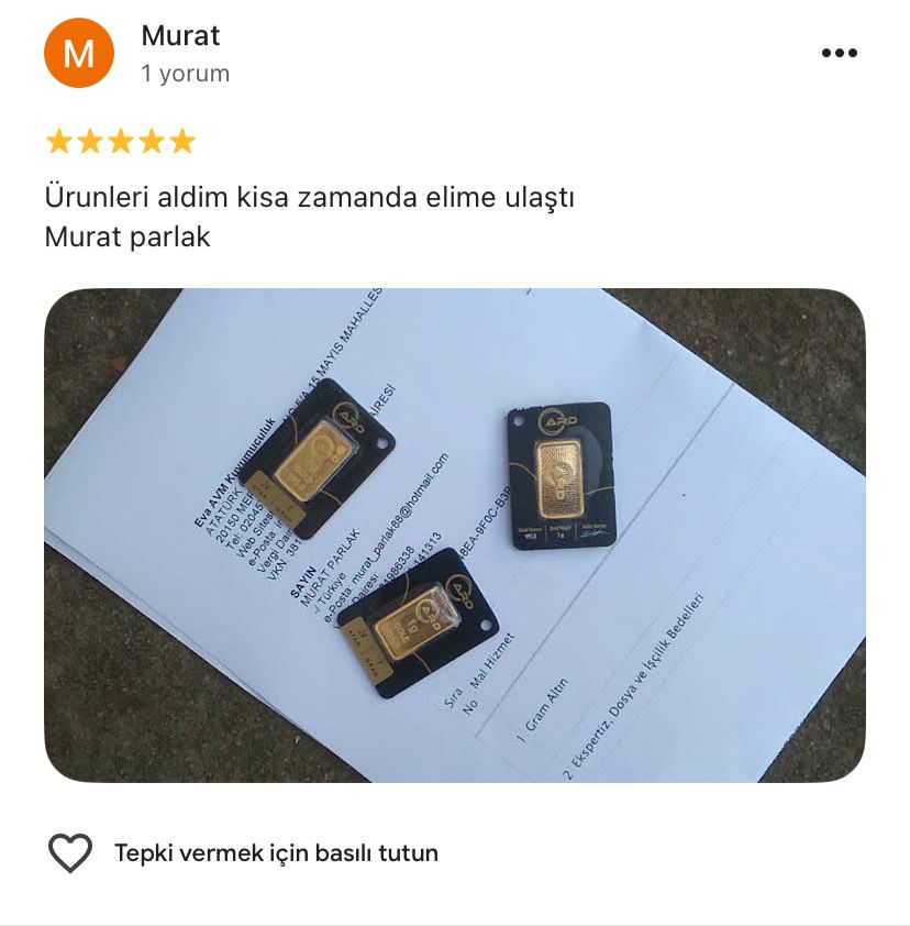 Google yorum görseli -  Murat
