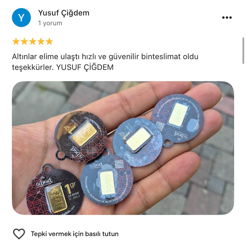 Google yorum görseli - Yusuf Çiğdem