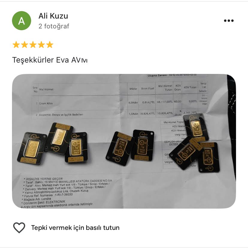 Google yorum görseli - Ali Kuzu