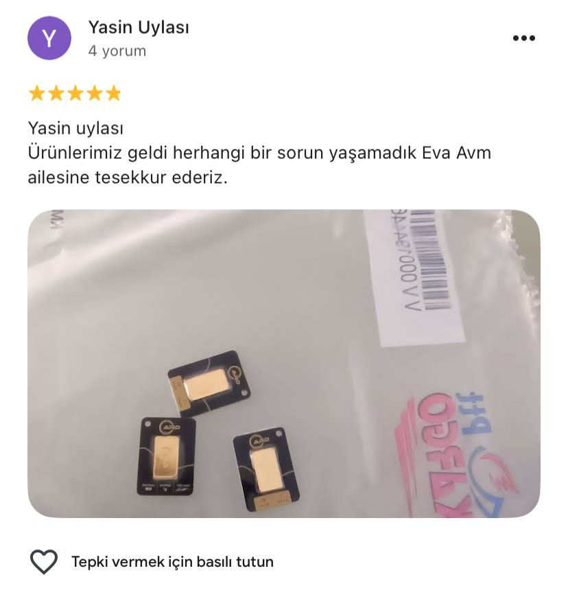Google yorum görseli - Yasin Uylası