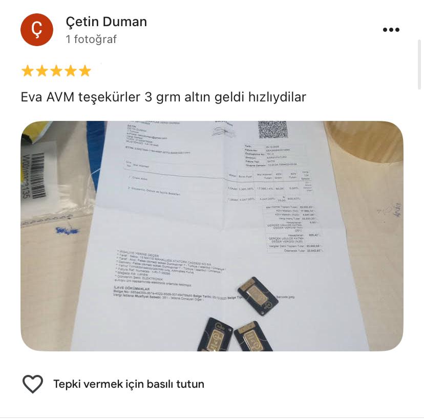 Google yorum görseli - Çetin Duman