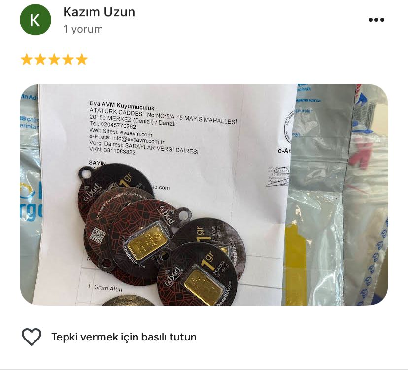 Google yorum görseli - Kazım Uzun