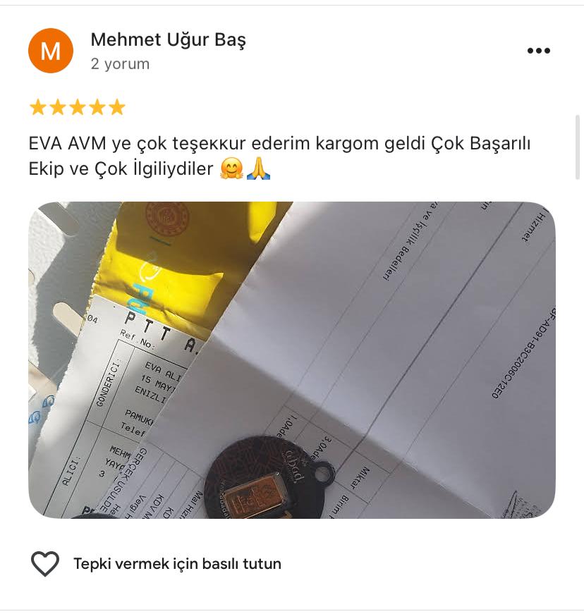 Google yorum görseli - Mehmet Uğur Baş