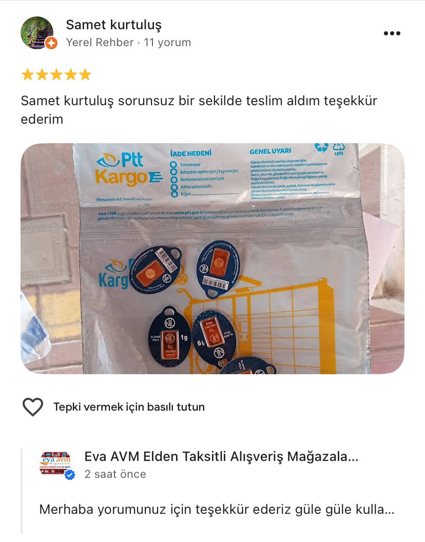 Google yorum görseli - Samet kurtuluş