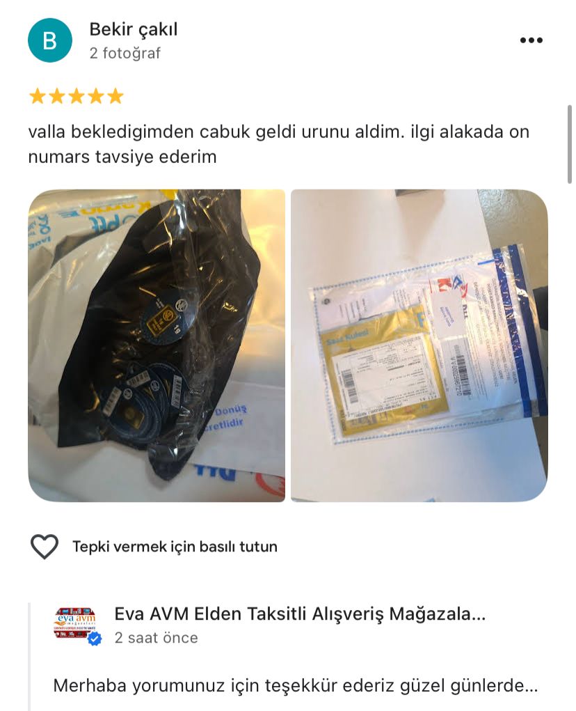 Google yorum görseli - Bekir çakıl