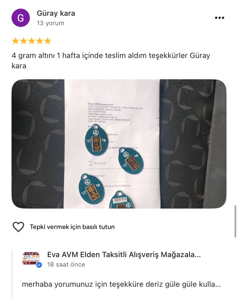 Google yorum görseli - Güray kara