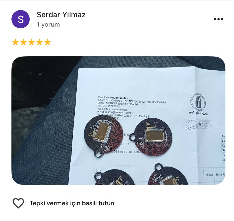 Google yorum görseli - Serdar Yılmaz