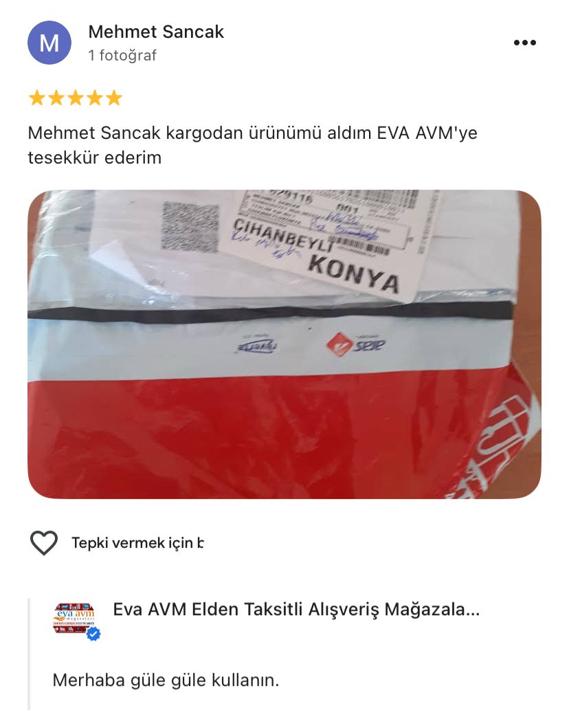 Google yorum görseli - Mehmet Sancak