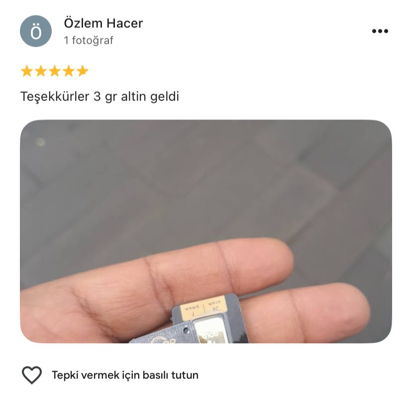 Google yorum görseli - Özlem Hacer