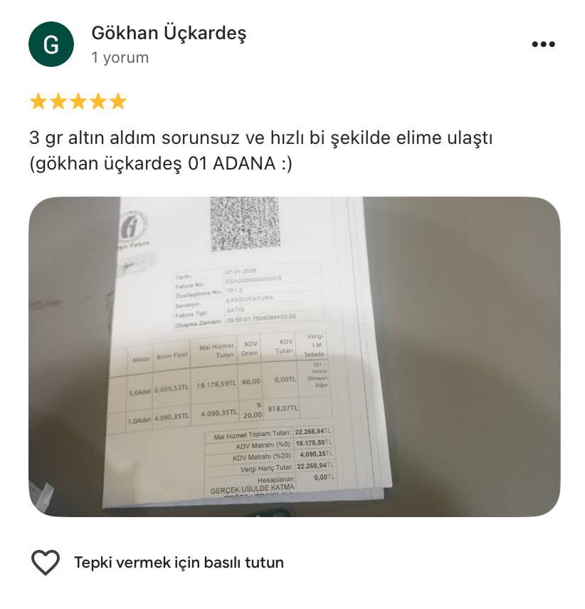 Google yorum görseli -  Gökhan Üçkardeş