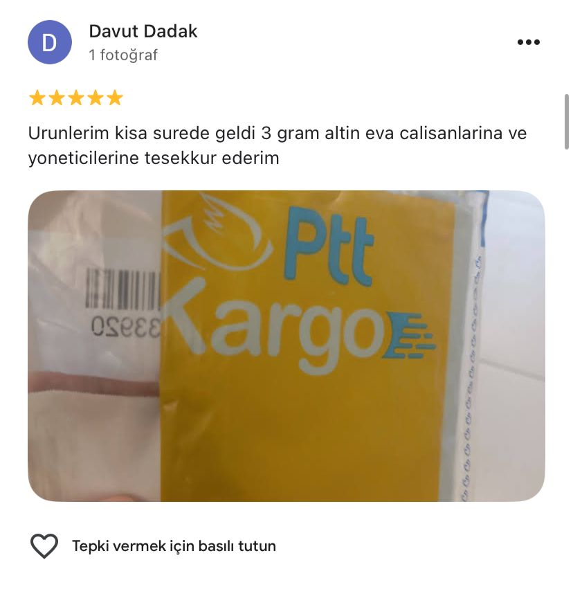 Google yorum görseli - Davut Dadak