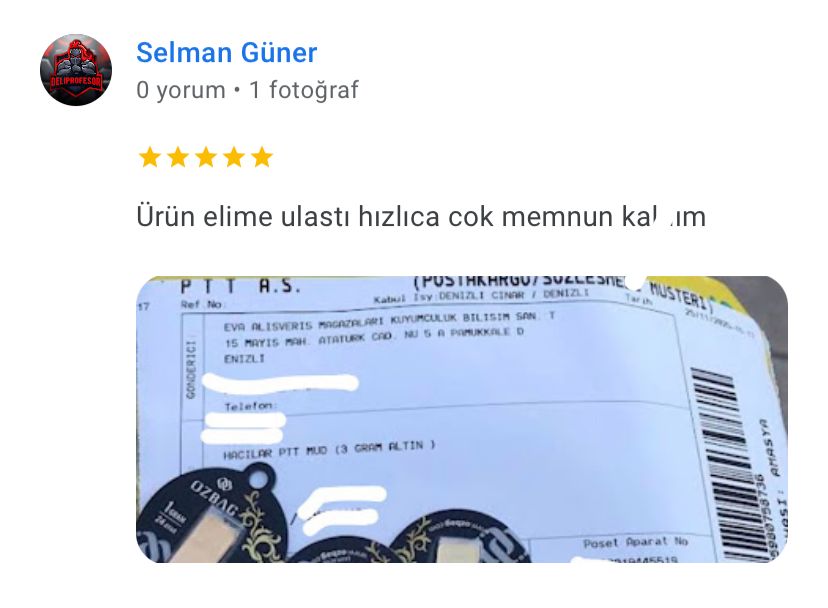 Google yorum görseli - Selman Güner