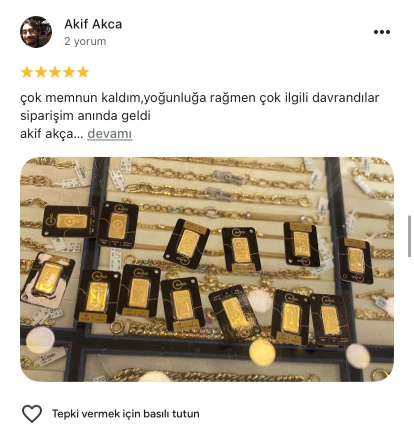 Google yorum görseli - Akif Akca