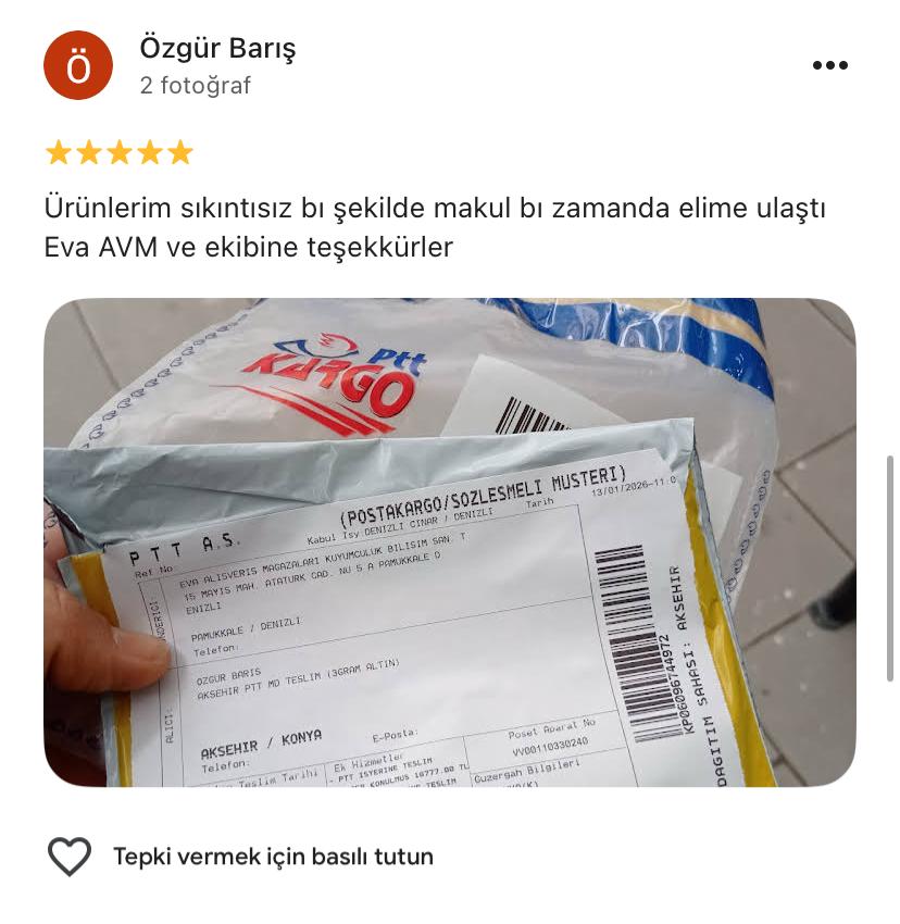 Google yorum görseli - Özgür Barış