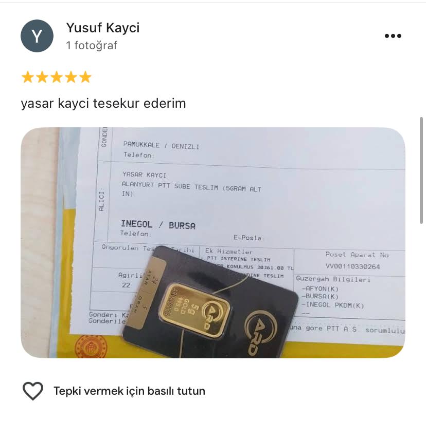 Google yorum görseli - Yusuf Kayci