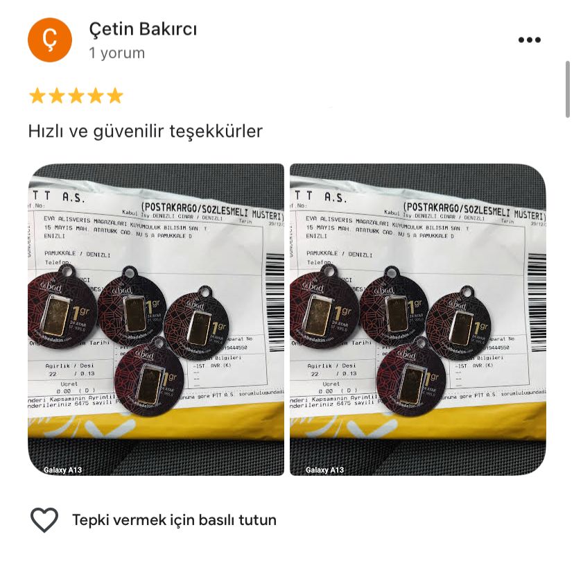 Google yorum görseli - Çetin Bakırcı