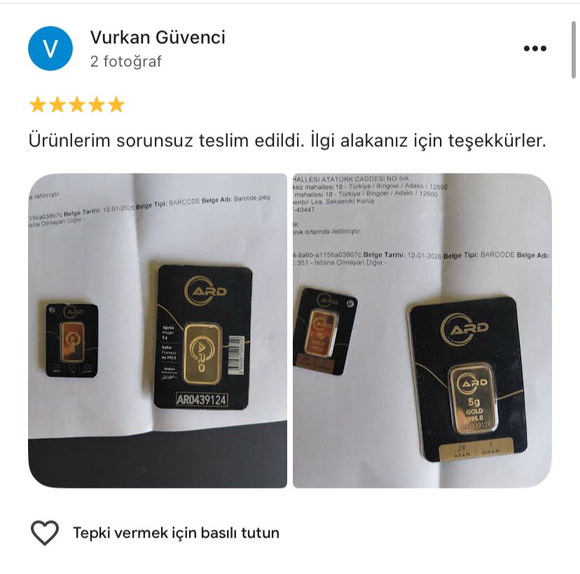 Google yorum görseli - Vurkan Güvenci