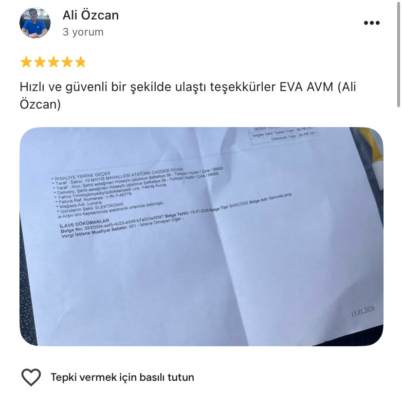 Google yorum görseli - Ali Özcan