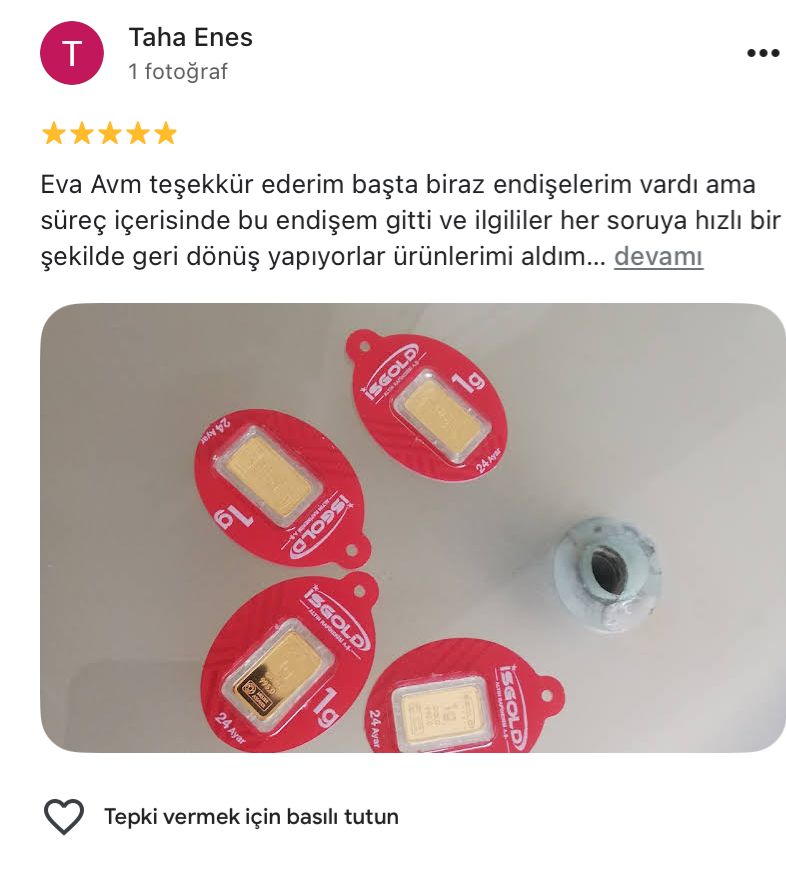 Google yorum görseli - Taha Enes