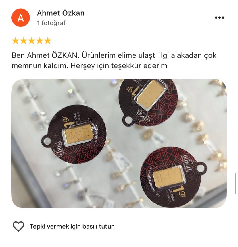 Google yorum görseli - Ahmet Özkan