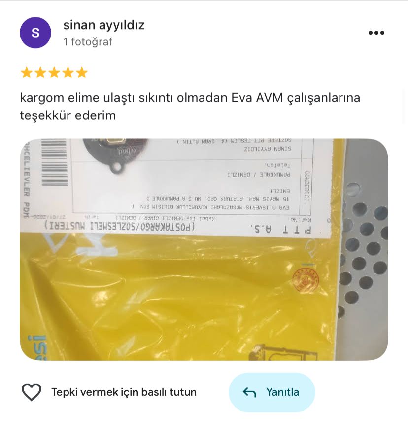 Google yorum görseli - sinan ayyıldız