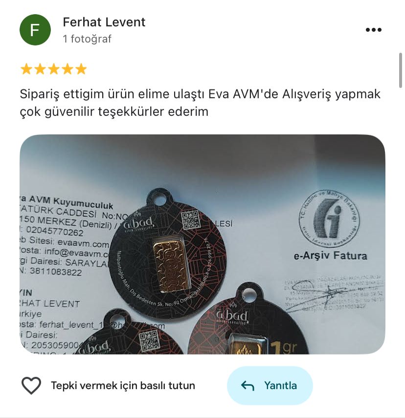 Google yorum görseli - Ferhat Levent