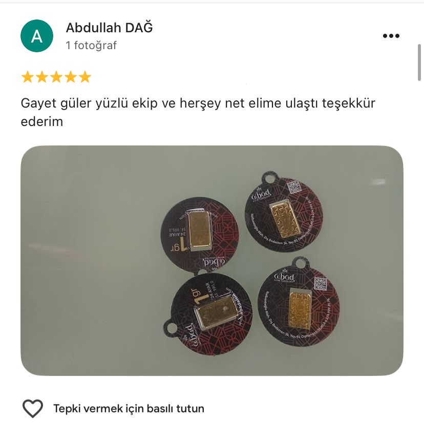 Google yorum görseli - Abdullah DAĞ