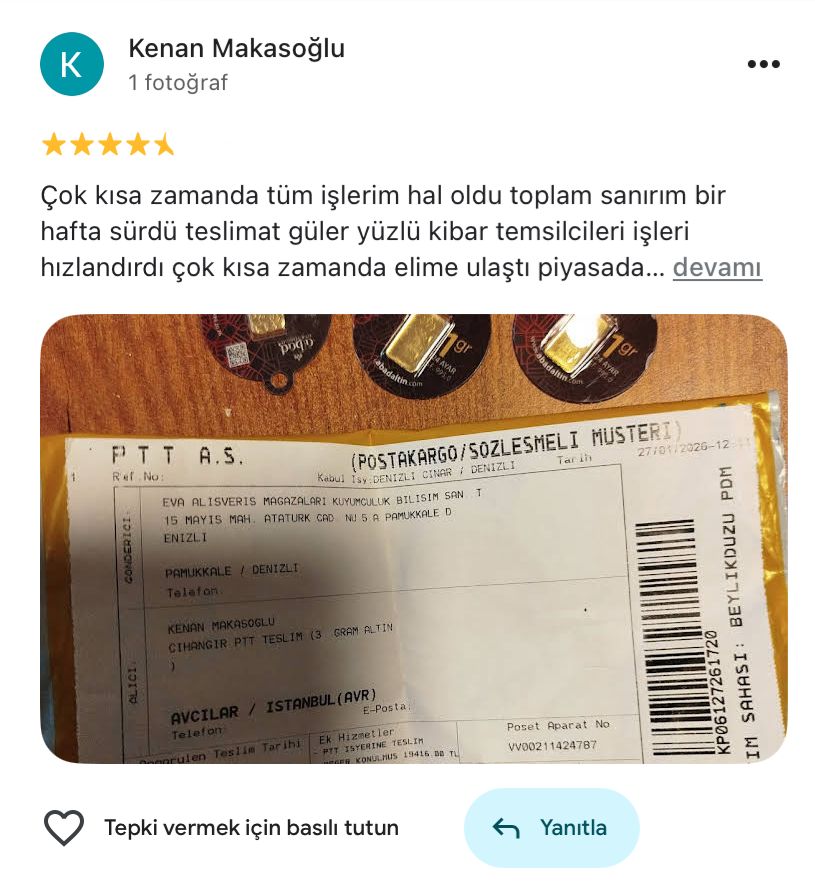 Google yorum görseli - Kenan Makasoğlu