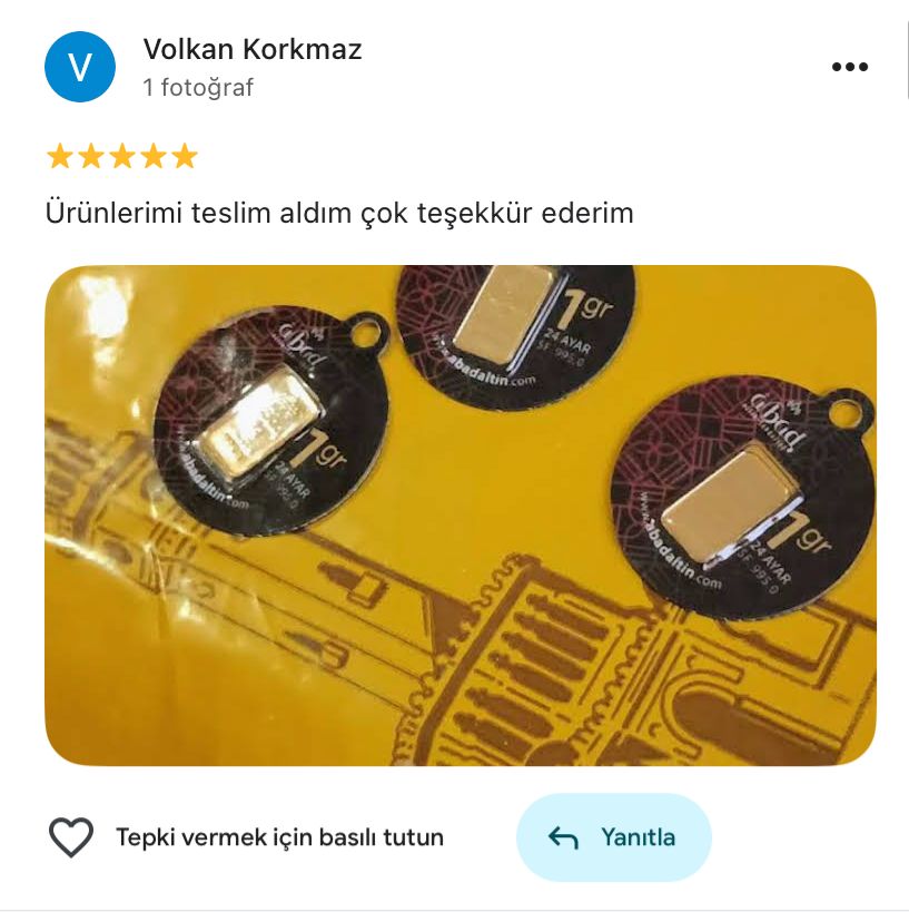 Google yorum görseli -    Volkan Korkmaz