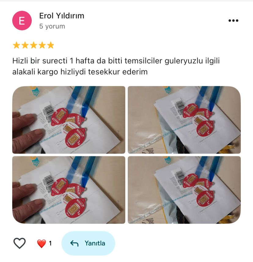 Google yorum görseli - Erol Yıldırım