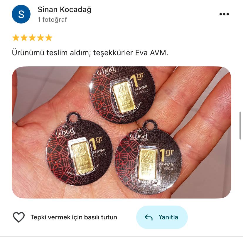 Google yorum görseli - Sinan Kocadağ