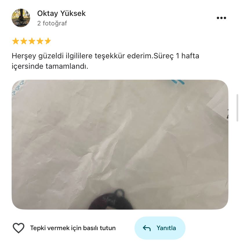 Google yorum görseli - Oktay Yüksek