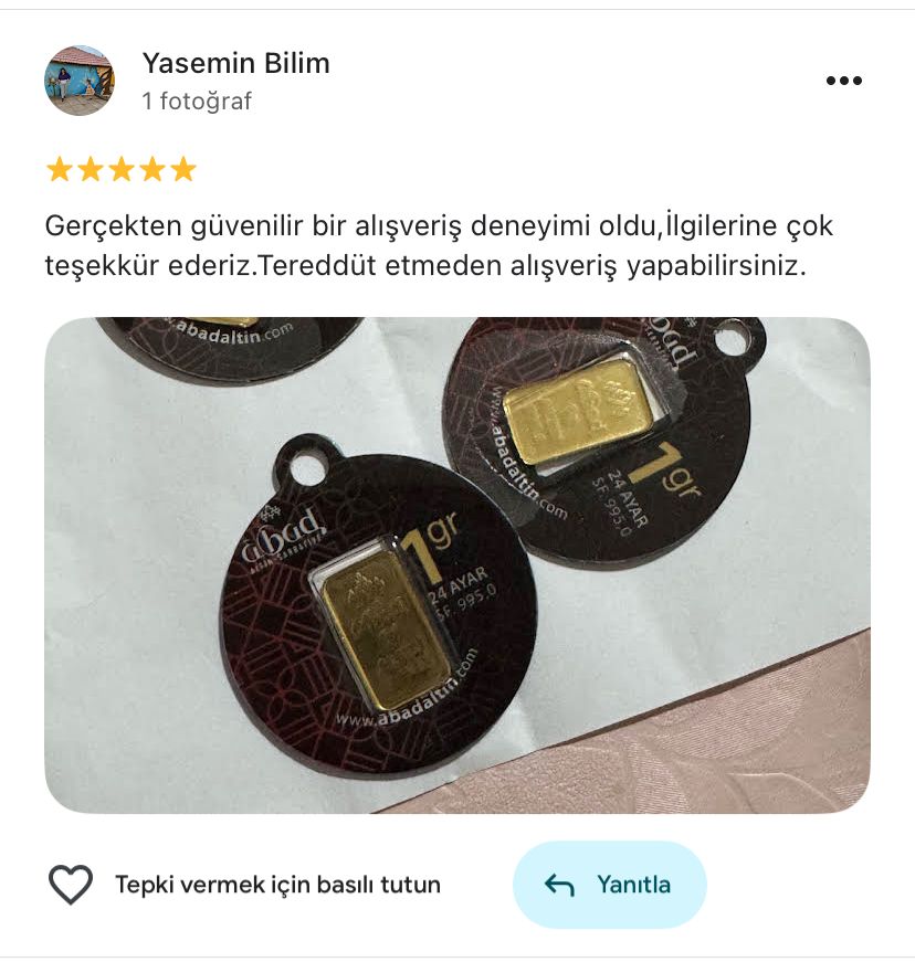 Google yorum görseli - Yasemin Bilim