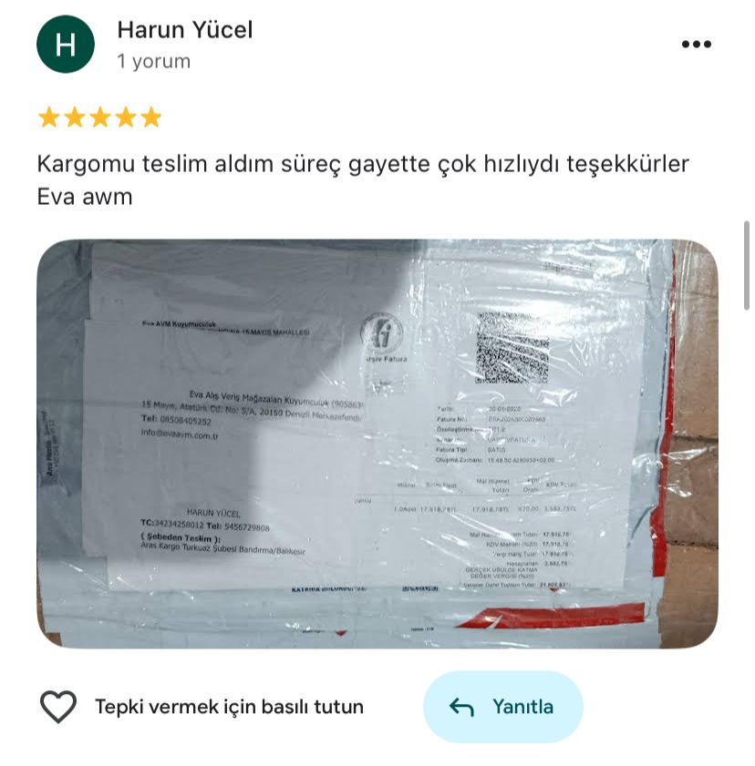 Google yorum görseli - Harun Yücel