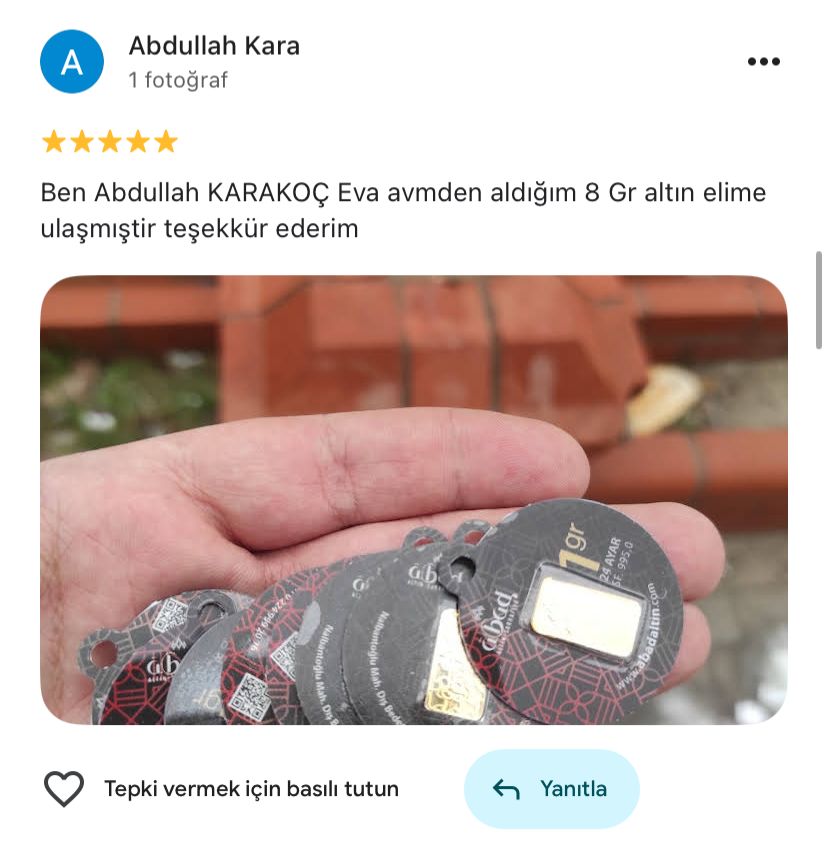 Google yorum görseli - Abdullah Kara