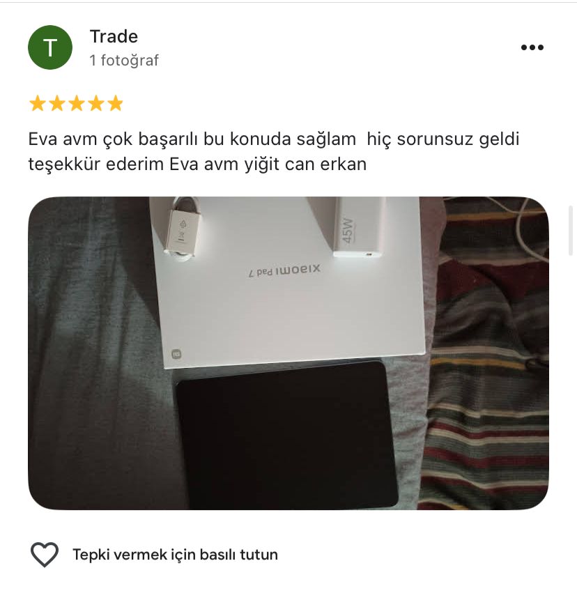 Google yorum görseli - Trade