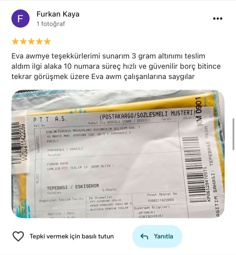 Google yorum görseli -    Furkan Kaya