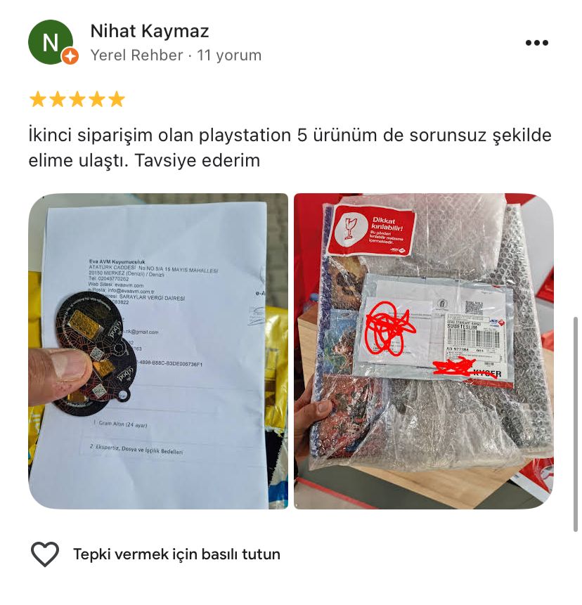 Google yorum görseli - Nihat Kaymaz