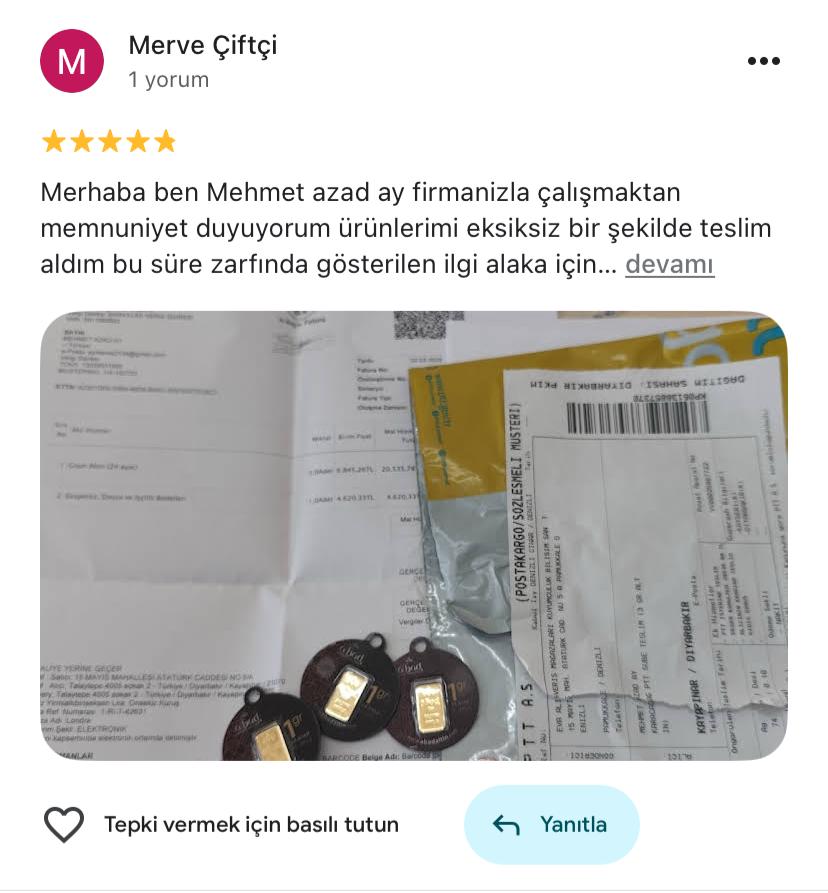 Google yorum görseli -    Merve Çiftçi