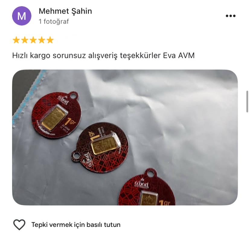 Google yorum görseli - Mehmet Şahin