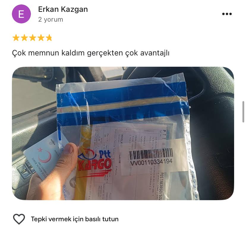 Google yorum görseli - Erkan Kazgan