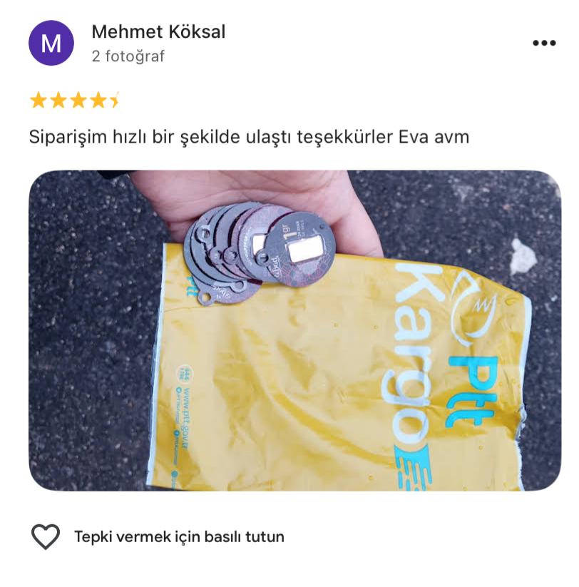 Google yorum görseli - Mehmet Köksal