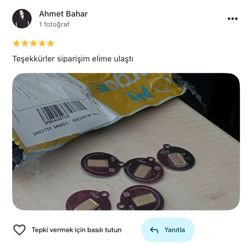 Google yorum görseli - Ahmet Bahar